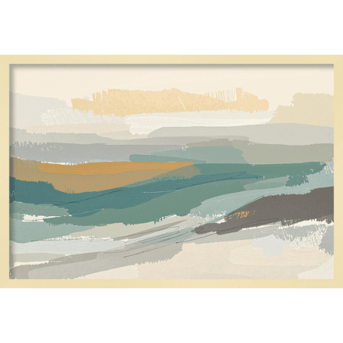 Soft abstract landscape composed of layered brushstrokes in earthy tones - abstract art.